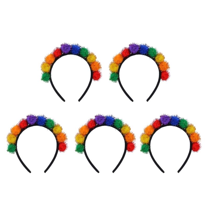 

Colorful Mardi Gras Headband Features Green Yellow Colorful Charm Headwear for Prom and Party Comfortable