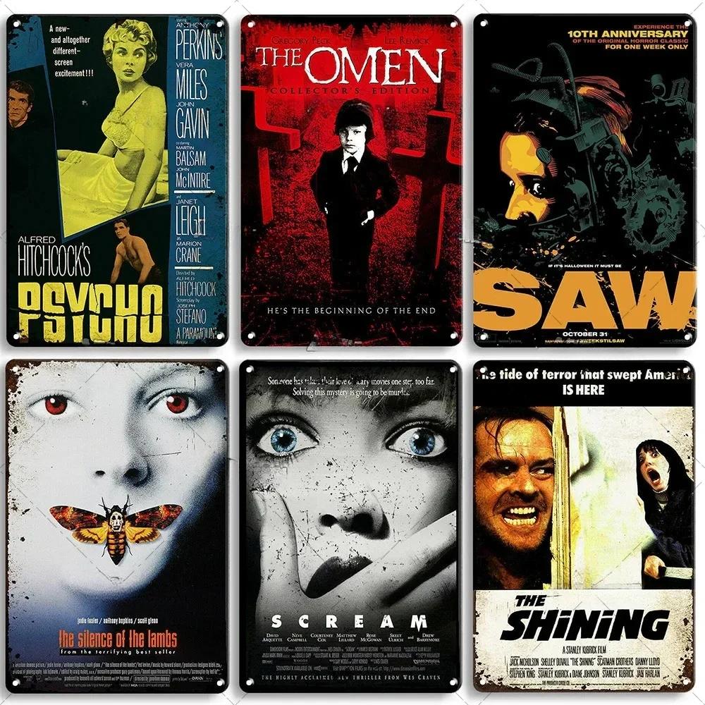 FJ Decor Classic Horror Movie Metal Tin Signs Plaque Retro Decorative Plate Bar Club Pub Wall Decoration Rusty