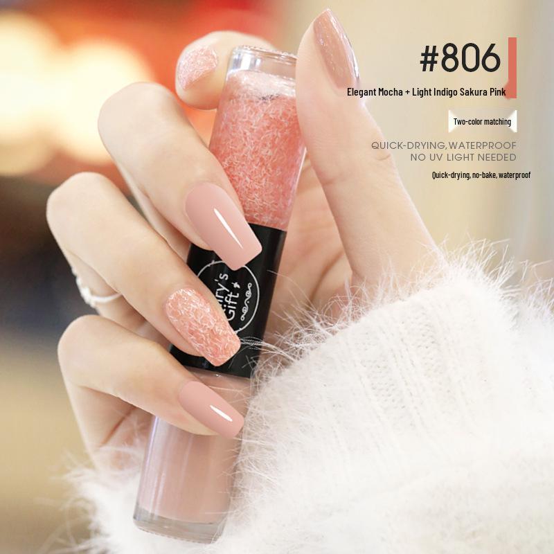 2026 Cherry Red Glitter Quick-Dry Non-Peel Nail Polish - Long-Lasting & Waterproof