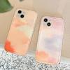 Smudge Pink Orange Is Suitable for Iphone17promax Transparent Mobile Phone Case 16pro Apple 14/13 Light Luxury Soft Case