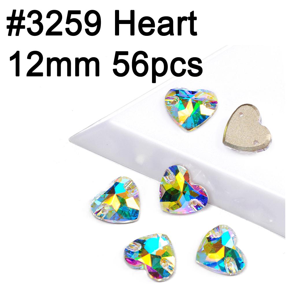 Yanruo AB Color Sew on Glass Crystal Sewing  Rhinestone Crystal Flat Back Rhinestone for Dresses
