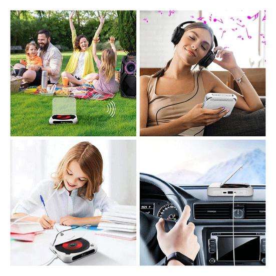 Přenosný hudební přehrávač s LED displejem kompatibilní s Bluetooth, dobíjecí, malý retro hudební přehrávač se sluchátky