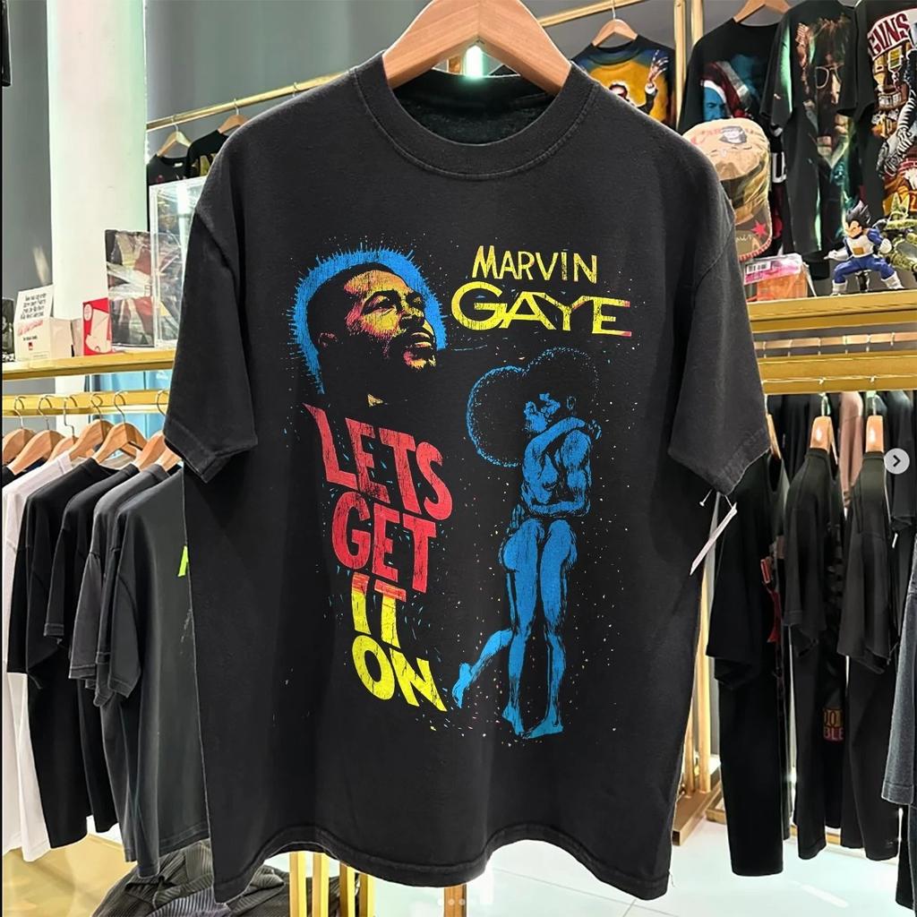 Marvin Gaye Lets Get It On - Seltenes T-Shirt Schwarz S