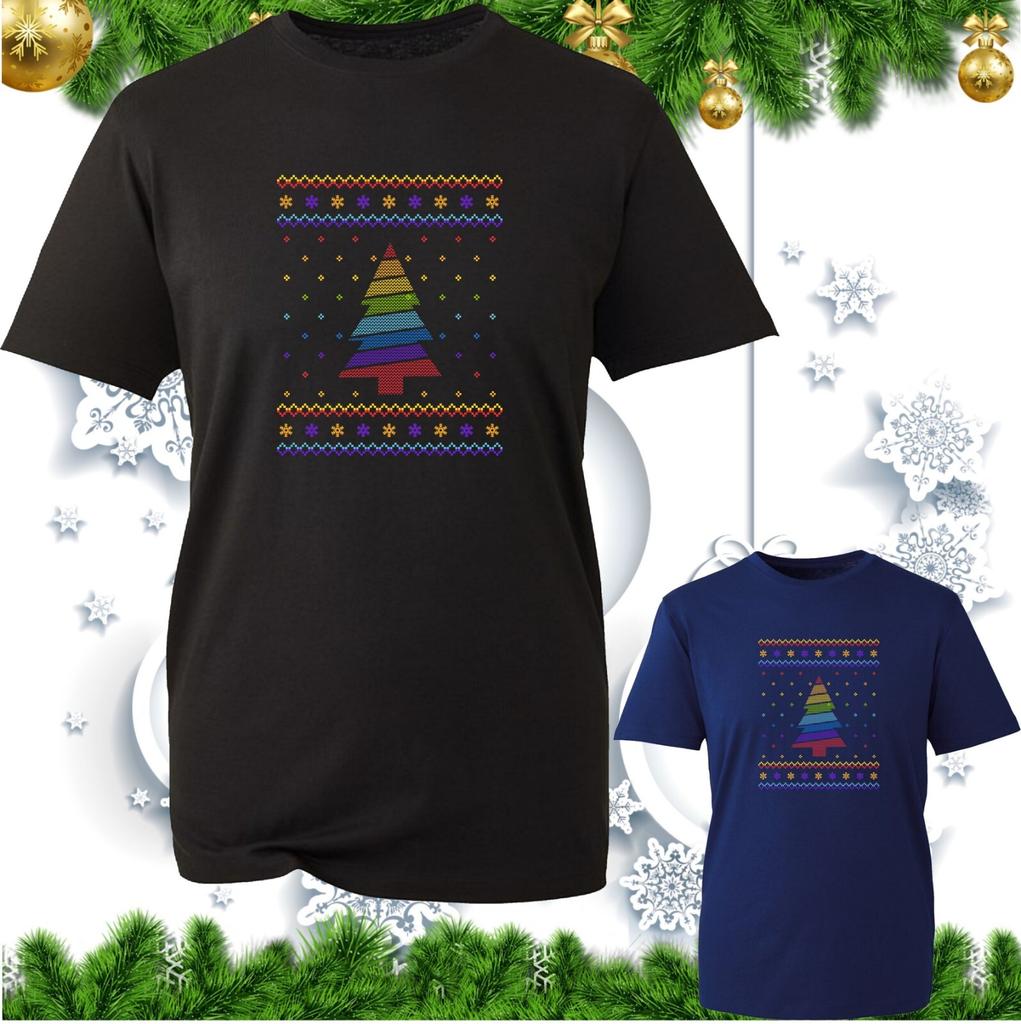 Christmas Tree Gay Pride Tshirt Lgbt Ugly Xmas Tree Rainbow Christmas Tee Top