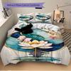 3pcs Lotus Bloom Soft Comfortable Bedding set, For Bedroom, Guest Room And Dorm, All - Season Use, High-Definition Printing157
