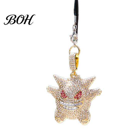 Three Dimensional Mirror Ornament Bling Car Accessories, Cute Rhinestone Devil Rear View Unique Gift for Friends Charm, Halloween Auto Interior