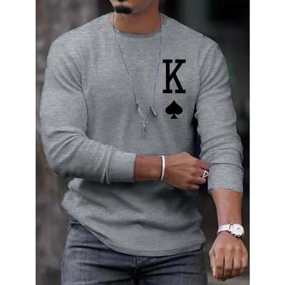 Manfinity Homme Men's Long Sleeve T-Shirt With Poker Print
