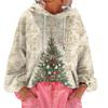 Women's Christmas Printed Loose Casual Long Sleeved Hooded Sweatshirt