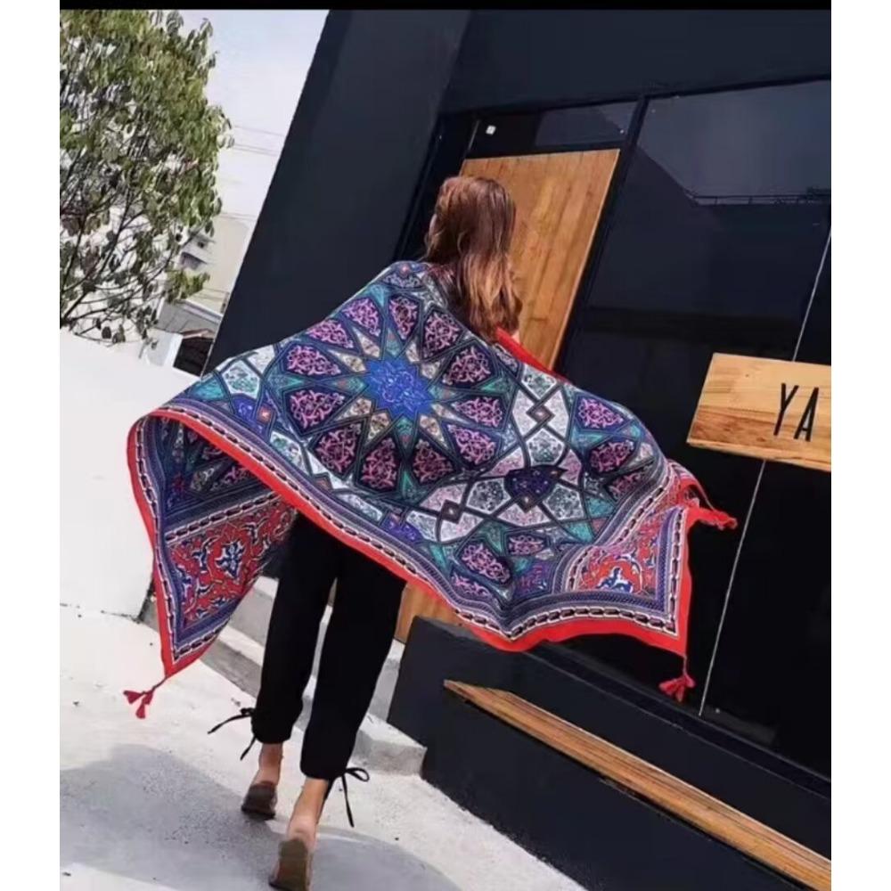 Chaka Salt Lake Great Northwest Tourism Ethnic Style Scarf Silk Scarf Women'S Summer Seaside Beach Shawl Sunscreen Thin