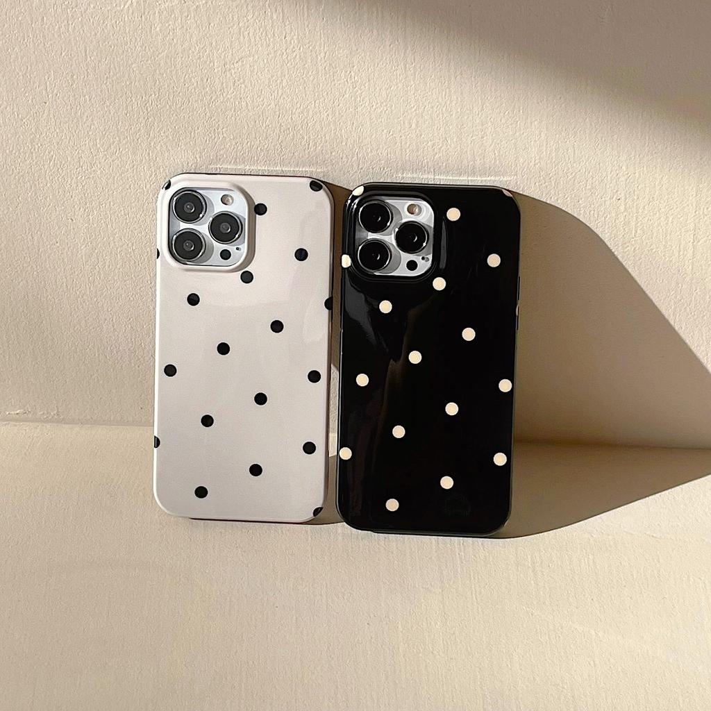 Zhao Lusi Inspired Polka Dot Milk Tea Color Phone Case for Apple 17 Pro Max