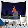 1pc BoJack Horseman Starry Night Polyester Tapestry 2D Flat Wall Decor for Bedroom Living Room  Anime Fan Home Gift