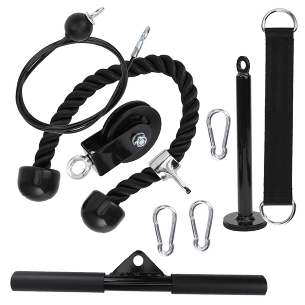 9Pcs/Set DIY Fitness Equipment Set Home Exercise Arm Strength Training Rope Pulley System