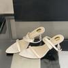 Fashion Liyke Summer White Sandal For Women 2025 Fashion Corss Ankle Buckle Strap Ladies Shoes Pointed Open Toe Thin Low Heels Sandalias