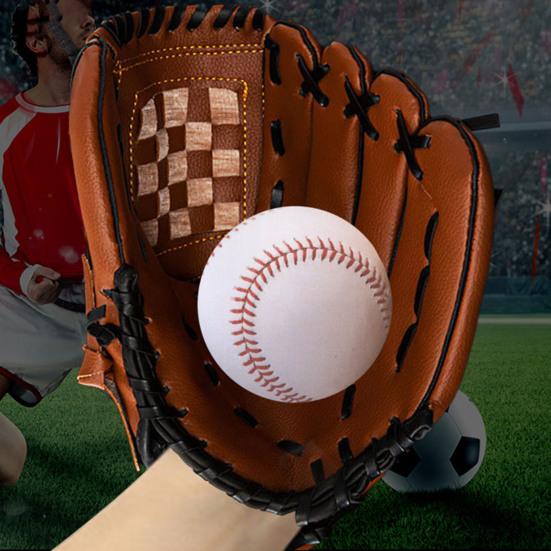 Luva de rebatidas de beisebol duplo couro falso engrossado polegar reforçado inferior durável luva de beisebol de PVC