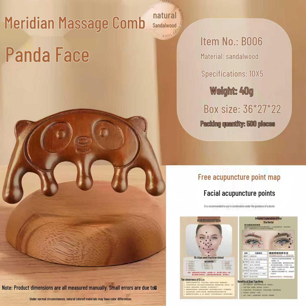 Sandalwood Air Cushion Massage Comb for Home Use - Fluffy Top, Large Board Design