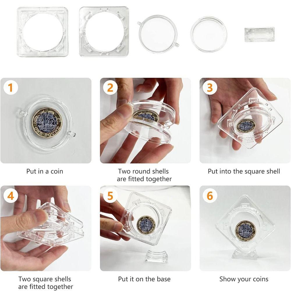 3D Coin Display Case Floating Coin Protector Sleeves Durable Coin Container Box  Home Decoration