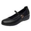 3.5cm Fashion Breathable Shallow Mouth Soft Leather Platform Wedges Shoes Women Fall 2025 Flat Heels Mary Janes for Office Mom