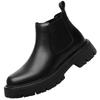 Herren Chelsea Boots im britischen Stil: Dicksohlige, höhenerhöhende, Echtleder, Slipper, mittelhoher Schaft, Herbst/Winter Martin Boots.