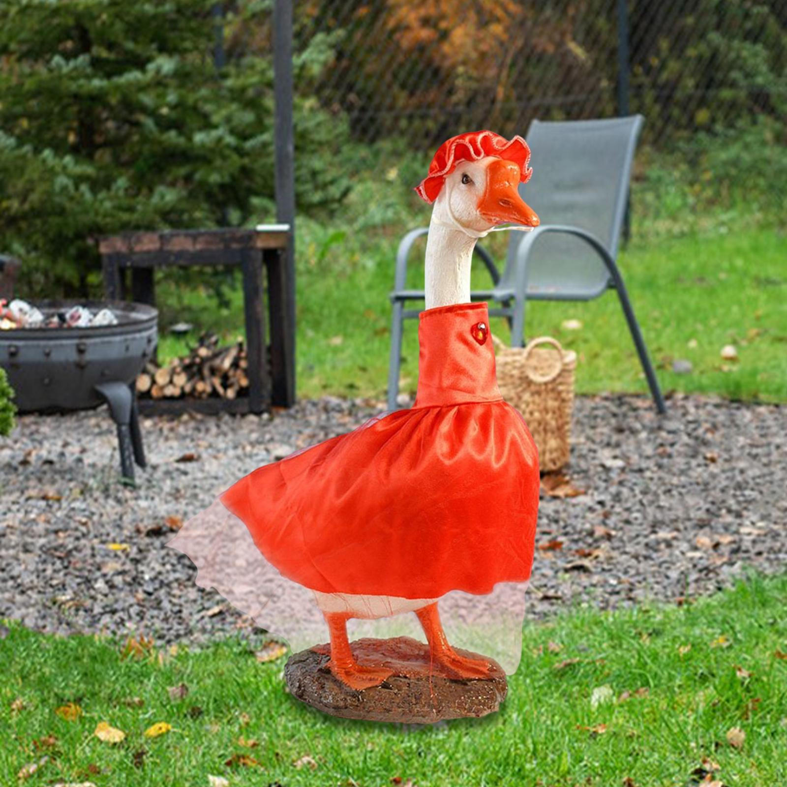 

Костюм гуся для свадебного торжества, головной убор и одежда, статуя на лужайке красный