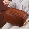 Portable Women's Makeup Bag PU Leather Luxury Cosmetics Storage Organizer Travel Essentials Double Zipper Toiletries Bag