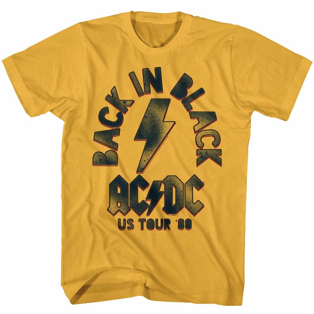 ACDC Back In Black US Tour 80 Men s T Shirt Official Band Merch Unisex T-Shirt S
