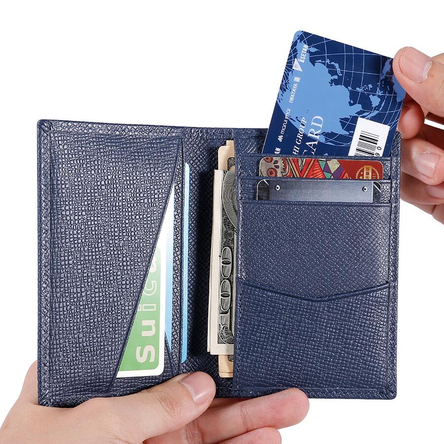 Advanced Top Layer Cowhide Anti Demagnetization Pocket Wallet with Multiple Card Slots, RFID Anti-theft Card Holder, Men's and Women's Real Pickup Bag