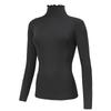 3Piece Autumn And Winter Women's Fashionable Versatile High Neck Top With Fungus Edge Comfortable And Versatile Warm T-shirt