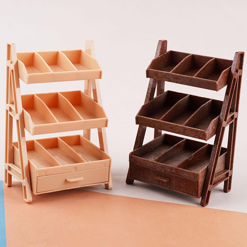 1:12 Scale Miniature Storage Shelf Display Stand Dollhouse Furniture Model Tiny Scene Building Props