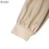 ZANZEA Women Casual Round Neck Long Sleeve Loose Muslim Dress