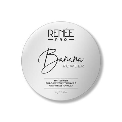 RENEE Pro Banánový sypký púder s matným finišom-Svetlobéžový-Fixuje mejkap,Predĺžená výdrž & Kontroluje lesk-Dlhotrvajúci,Ľahký & Rozotierateľný-Vitamín C & E