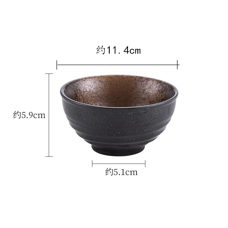Japanese Tableware Rice Bowl Barbecue Table Round Bowl Household Eating Bowl Homestay Retro Rice Bowl One Person Food