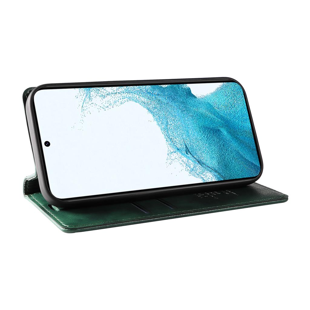 YIKATU YK-006 For Samsung Galaxy S22 5G Magnetic Case Litchi Texture Leather Flip Stand Phone Shell
