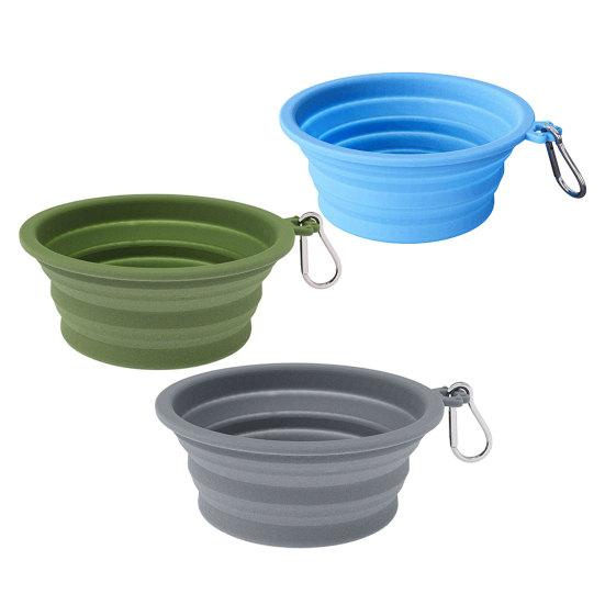 Ciotola Pieghevole per Cani, Ciotola Pieghevole per Gatti con Moschettone, Ciotola Portatile in Silicone per Animali Domestici Cani Gatti Viaggio Campeggio