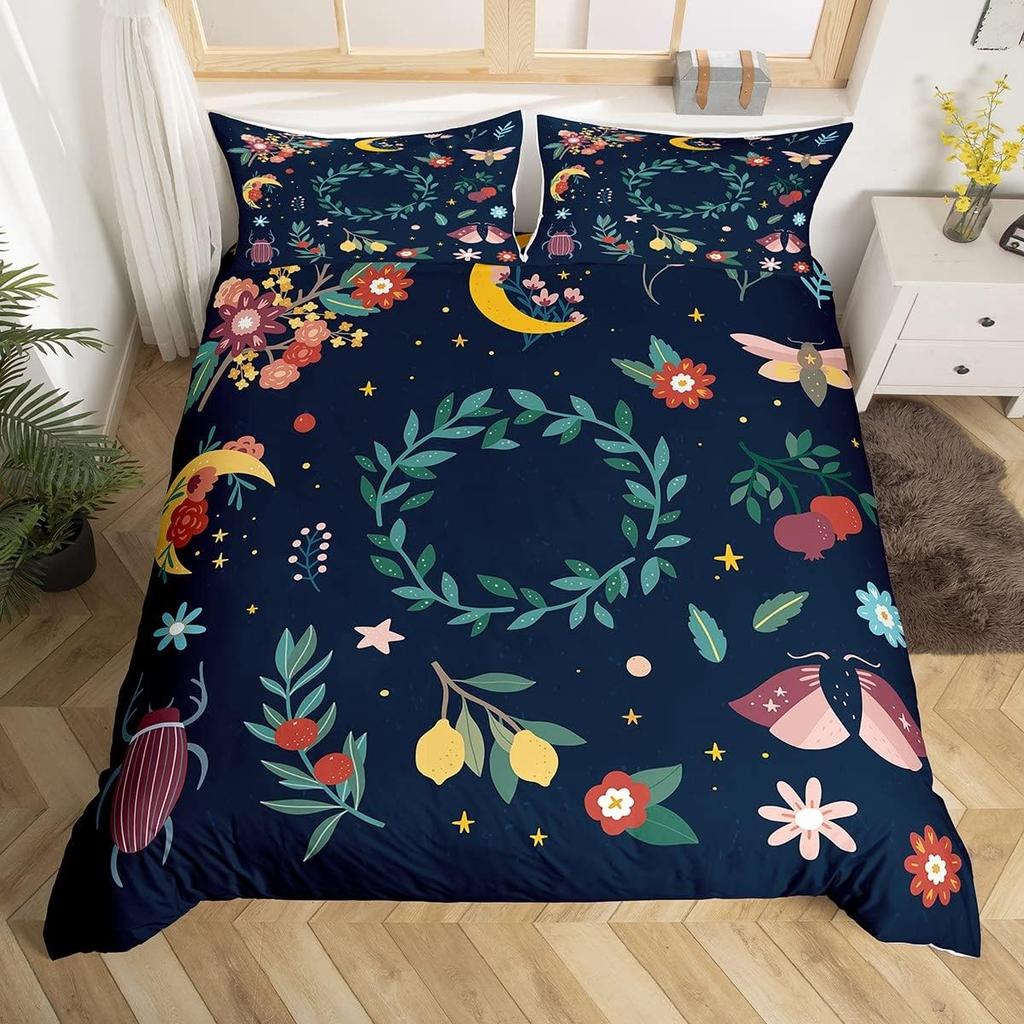 Sun and Moon Psychedelic Duvet Cover Set King Size Geometric Creative Colorful Bedding Children Teenagers Adult Room Decoration