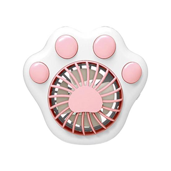 Cat Paw Mini Handheld Fan with Lanyard Rechargeable Desk Fan Portable Quiet A белый