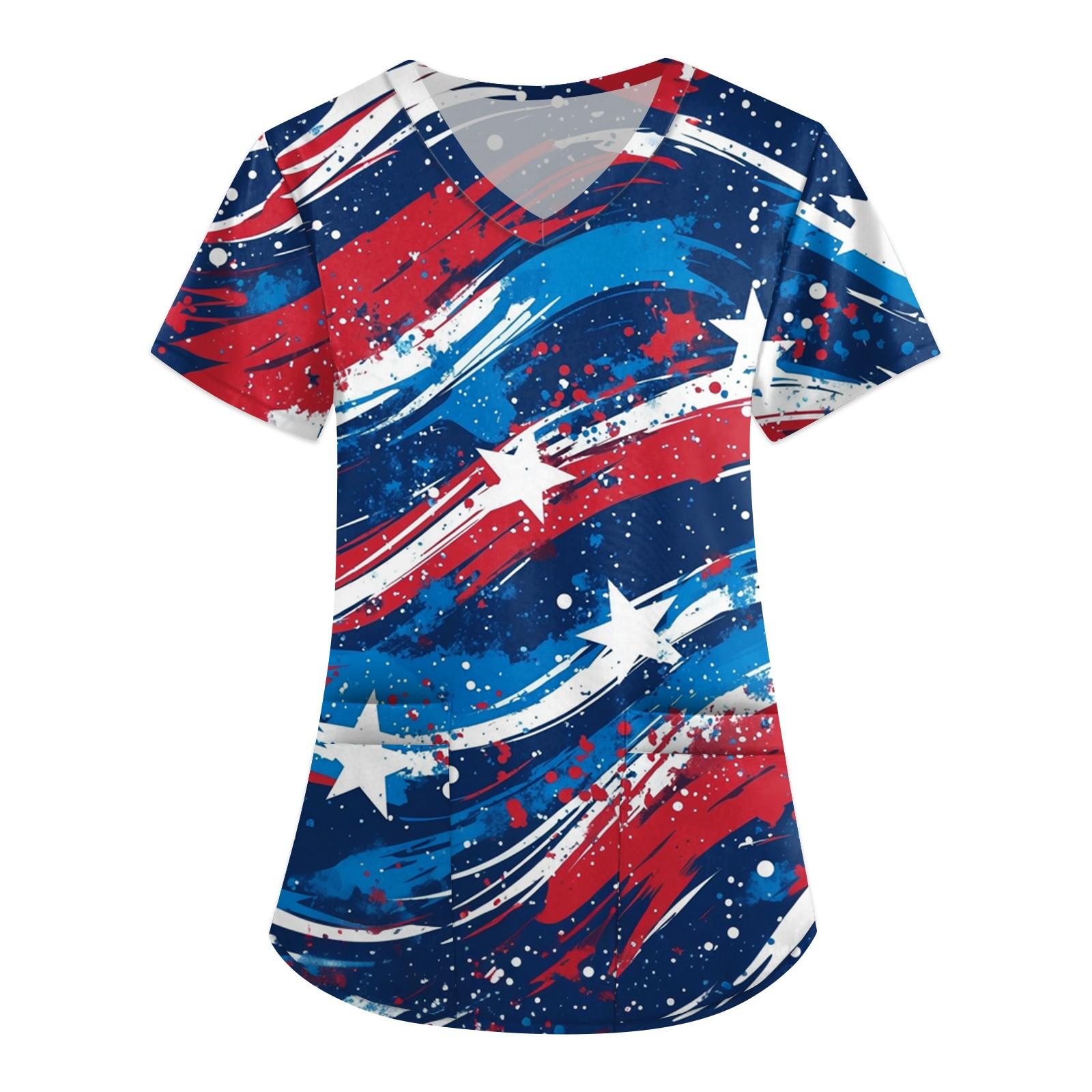 

Женская мода V-образный вырез короткий рукав комбинезон с карманами принт топы одежда XXXL