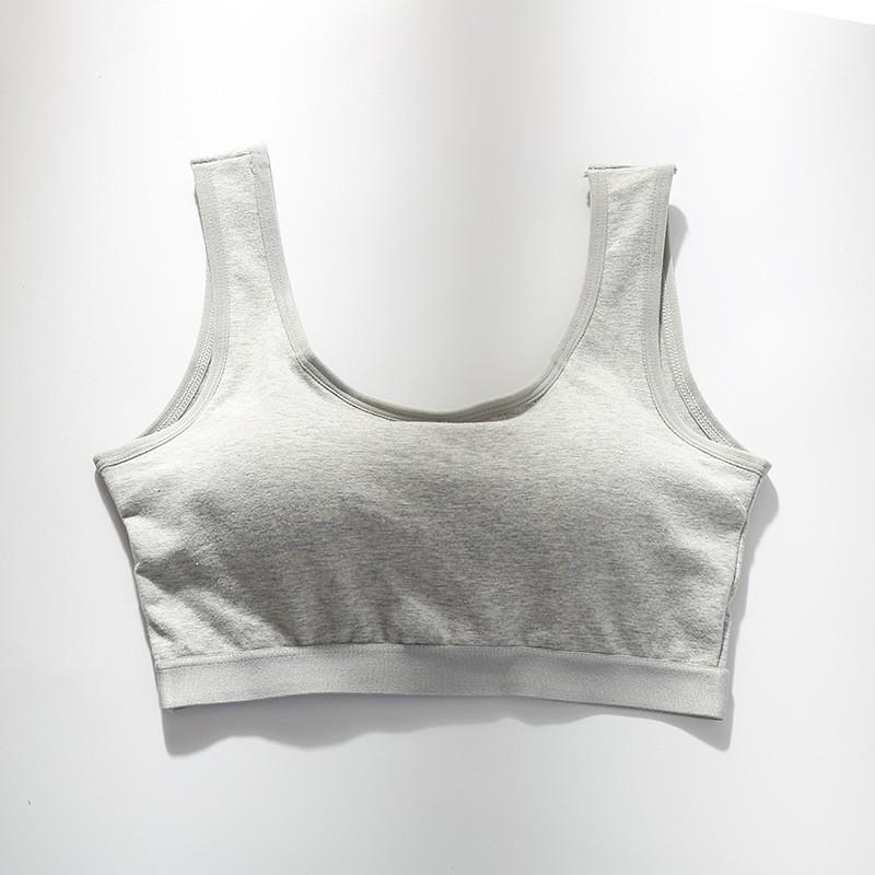 Pure Cotton Fixed Bra U-shaped One-piece Beautiful Back Sports Bra Underwear Small Chest Gathering Without Steel Ring Student Vest
