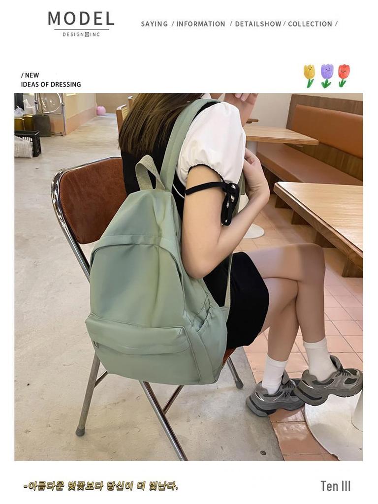 2023 Winter Women's Solid Color Casual Backpack - Large Capacity, Simple Design, Ideal for School and Travel