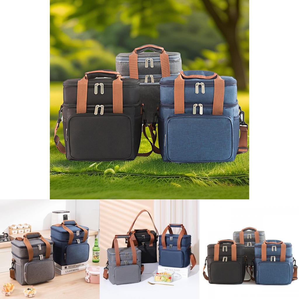 Ice Cooler Bag With Double Layer Insulation For Outdoor Picnics Travel And Food Preservation
