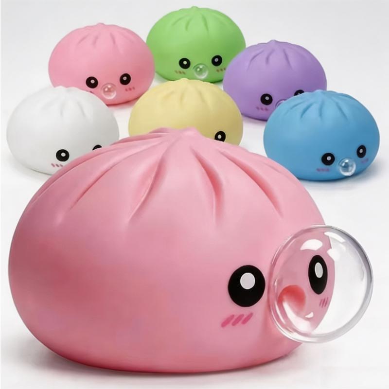 Squeeze Bubble Baozi Squishy Toy Cute Steamed Bun Stress Relief Fidget Toy Portable Desktop Decompression Gift For Office Home