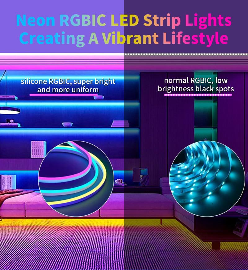 Tuya WiFi LED Neon Strip Light 24V RGB Dimmable Bluetooth 2M-10M LED Lamp IP67 Waterproof Flexible Tape Music Control Christmas