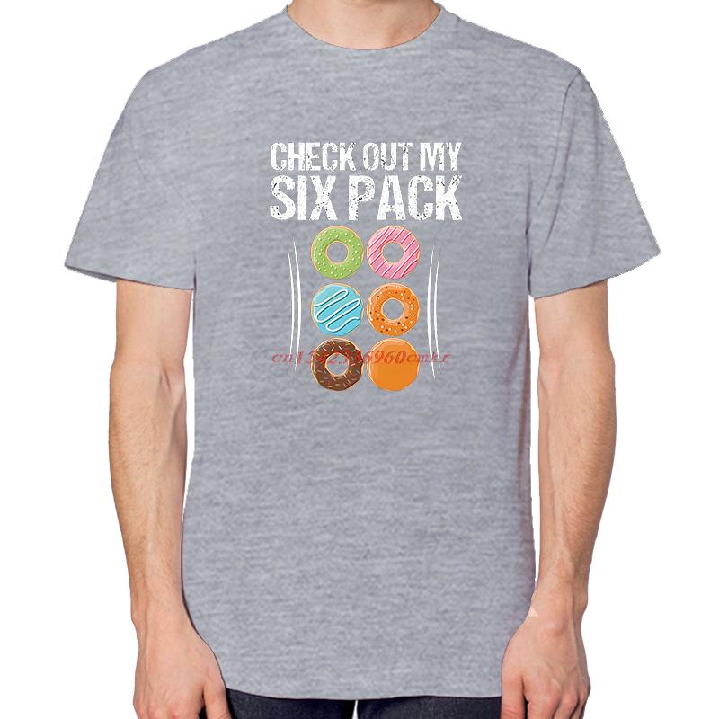 Check Out My Six Pack Abs Muscle Donut Gift Graphic T Shirts Summer Crewneck Tees Tops Cotton Unisex Breathable Print T Shirt