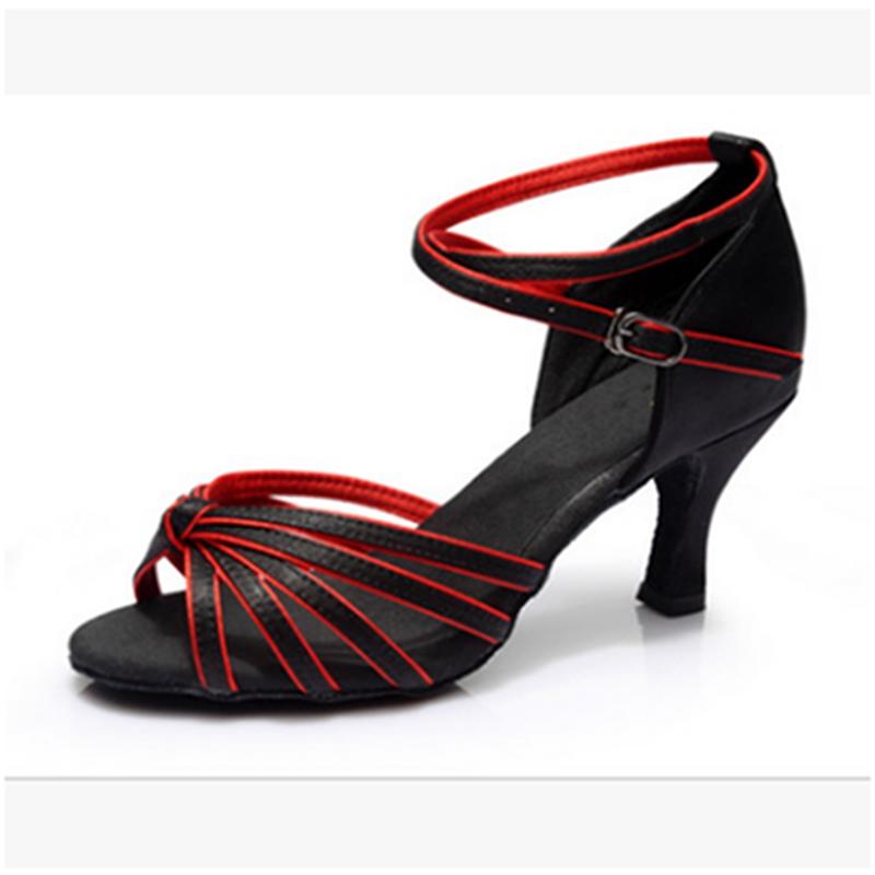 Moda Kadın Salon Tango Ayakkabıları Latin Dans Ayakkabıları Parti Orta Topuklu Ayakkabılar
