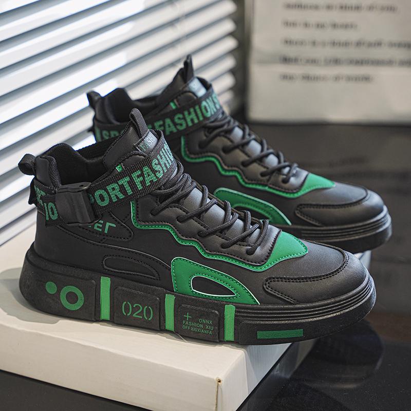 men's casual style cold resistant and warm student board shoesWinter cotton shoes thick plush high top sports and leisure shoes