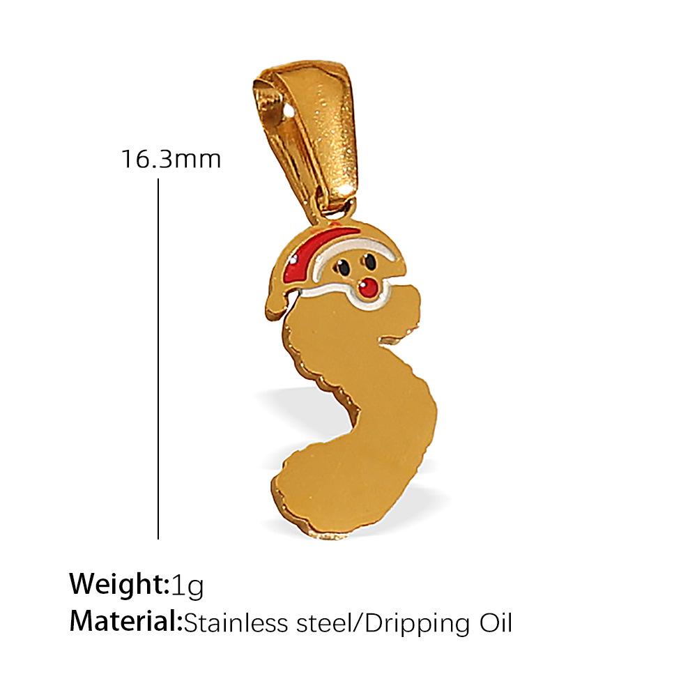 

2024 Autumn/Winter Non-Fading Titanium Steel Alphabet Pendant with Cute Cartoon Charm
