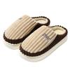 Cotton slippers autumn and winter indoor home non-slip cotton mop warm and piled couple thick striped fluffy slippers