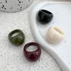 SHIXIN 4 Styles Vintage Chunky Resin Acrylic Large Wide Rings for Women Punk Smooth Surface Geometry Irregular Knuckle Ring New
