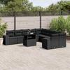 Vidaxl 11-Cz. Set da Giardino, Cuscini Rattan Nero Pe
