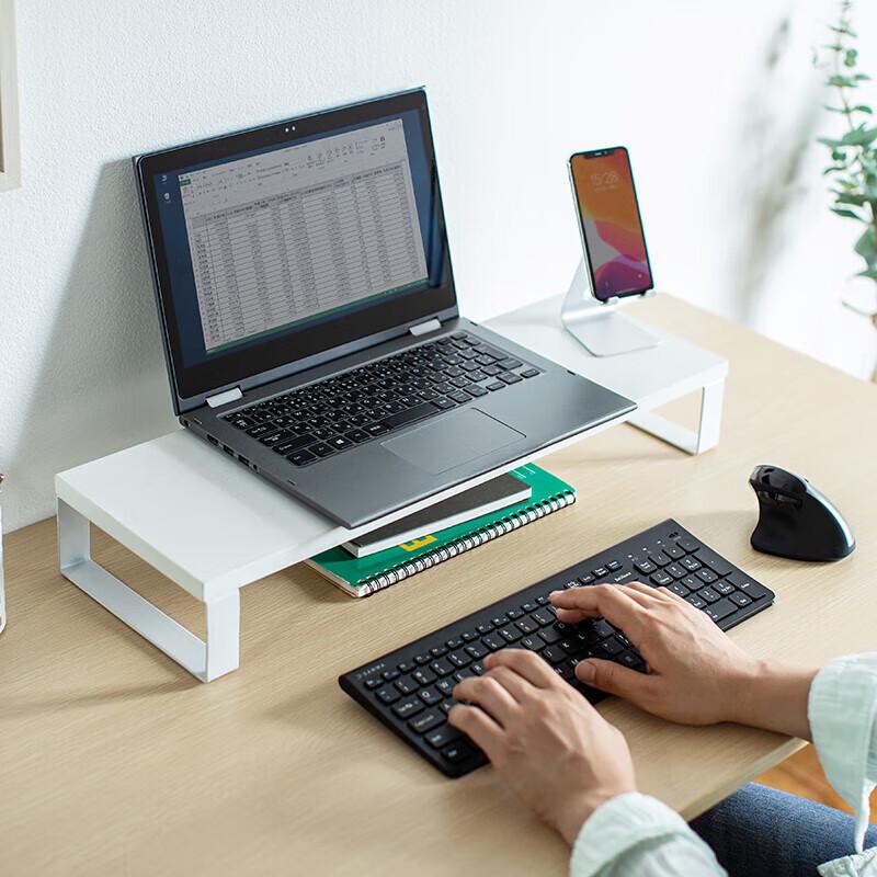 SANWA SUPPLY Minimalist Monitor Riser Desk Organizer