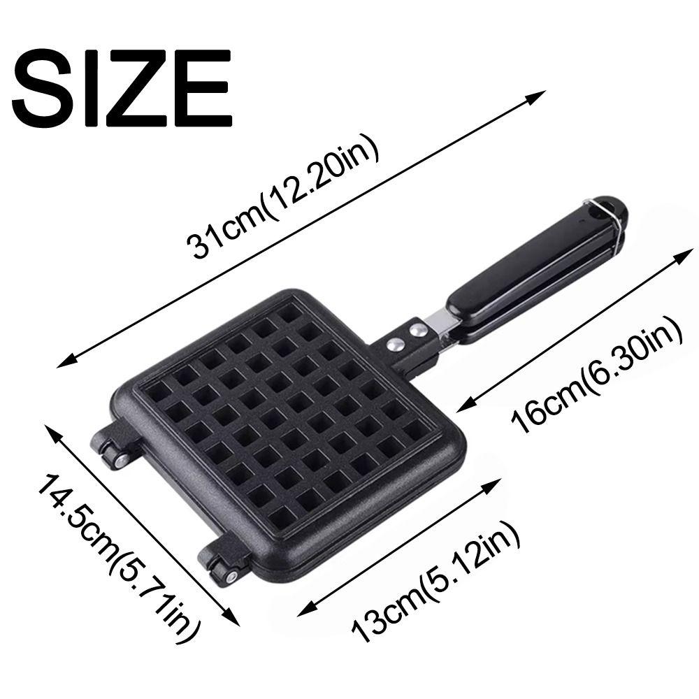 Cast Aluminum Waffle Baking Mold Long Handle Waffle Maker Machine Sandwich Maker  Family Breakfast